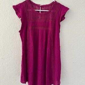 Xhilaration Magenta Cap Sleeve Blouse